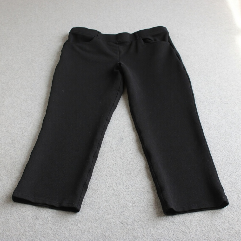 Quince Pants Women Large Petite Black Ponte Slim Crop Pull On Office Work Career